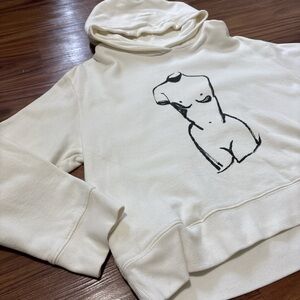 STAUD Graphic Hoodie with Nude Figure sz Small